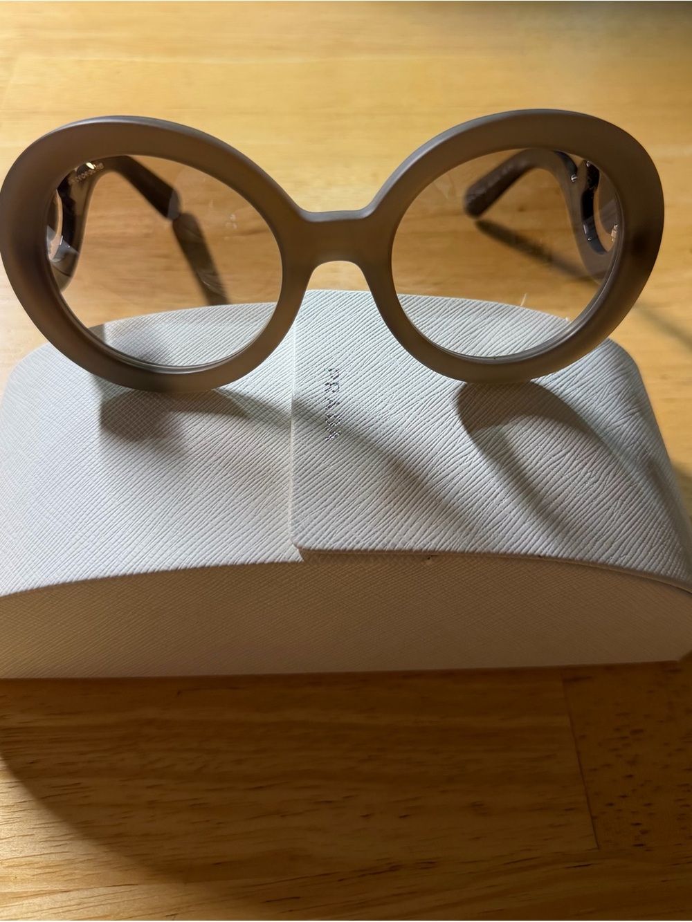 Prada Round Frame Women's Sunglasses - Beige